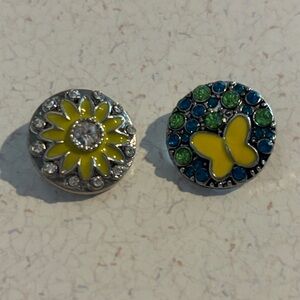 Yellow Flower and Butterfly Decorative snap charms
